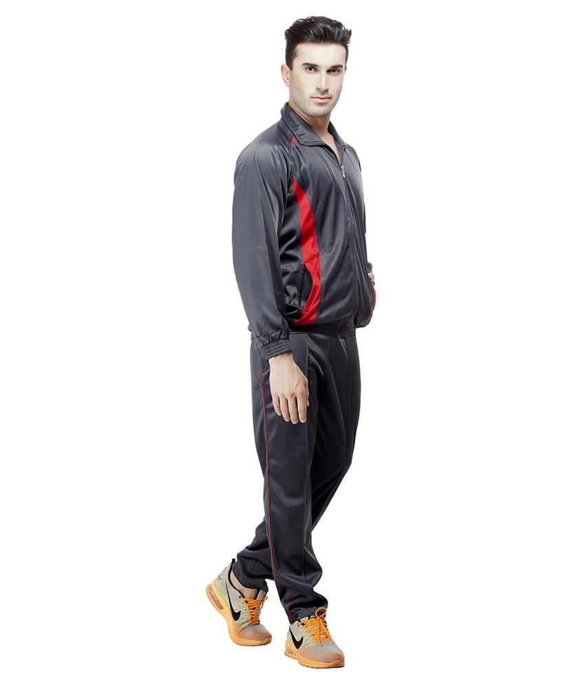 Jj Sports Gray Polyester Tracksuit - Buy Jj Sports Gray Polyester ...