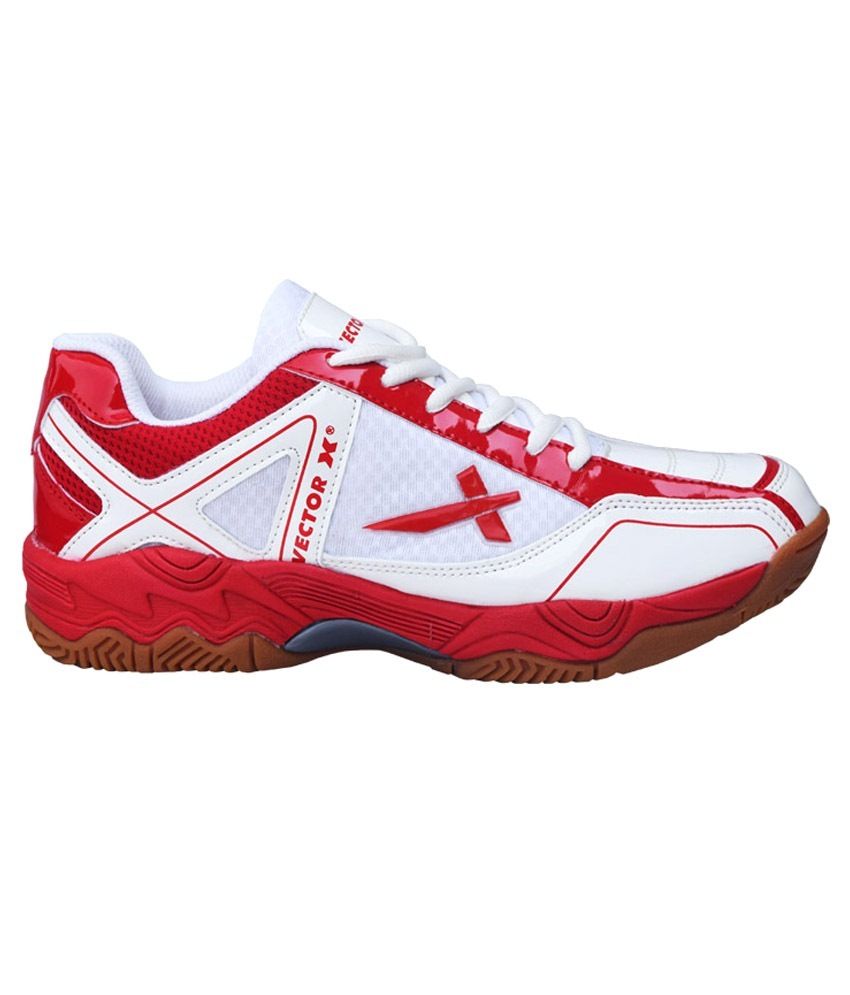 Vector X Ts-1045 White & Red Badminton Court Shoes - Buy Vector X Ts