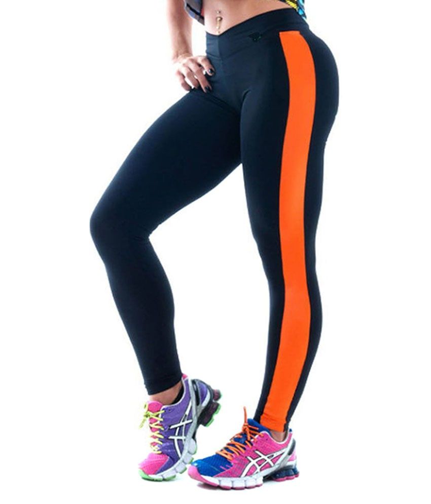 orange workout leggings