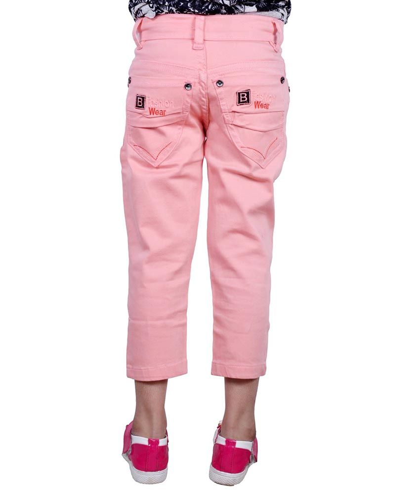 pink denim capris