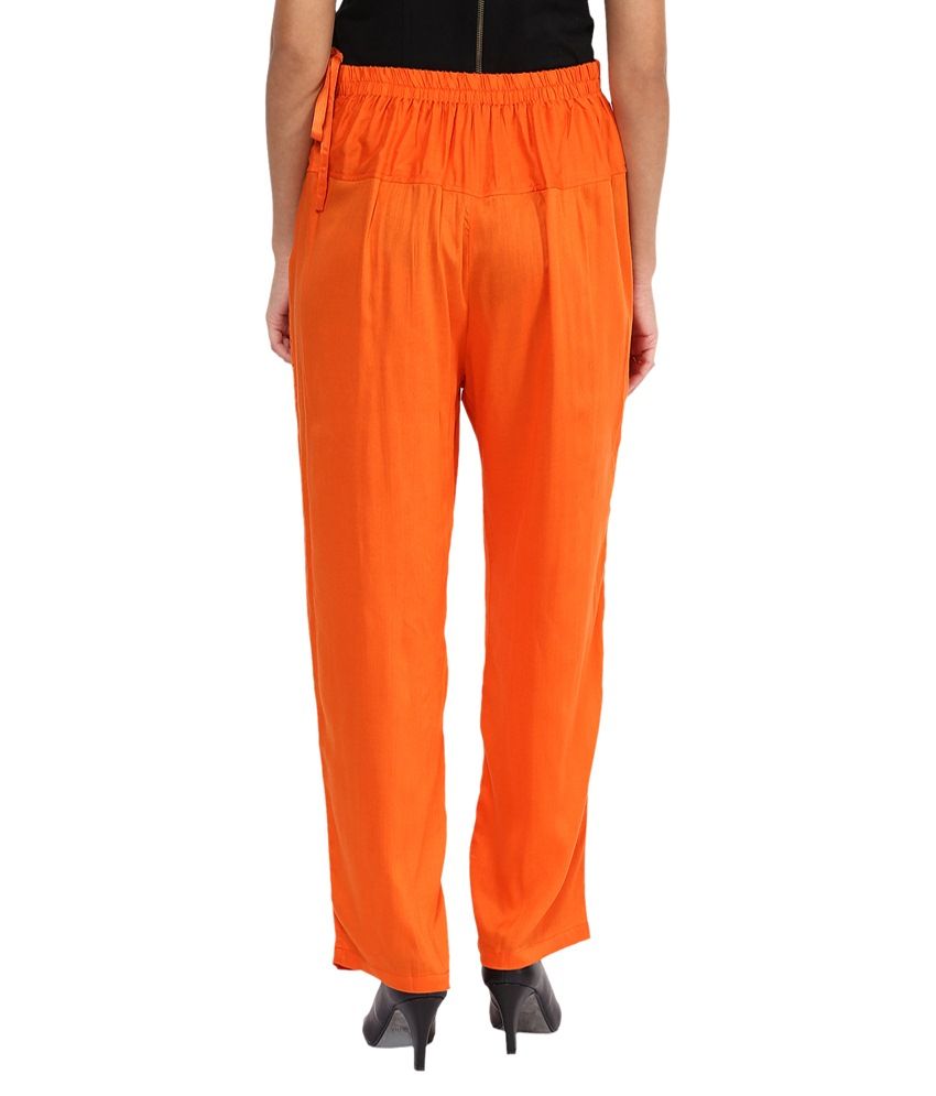 orange trousers zara