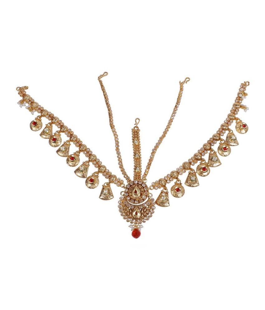 Much More Multicolour Alloy Kundan Bridal Necklace Set - Buy Much More ...
