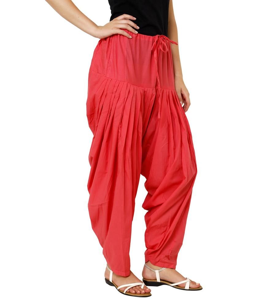 Pistaa Combo of Women Cotton Black and Peach Full Patiala Salwar Pant ...