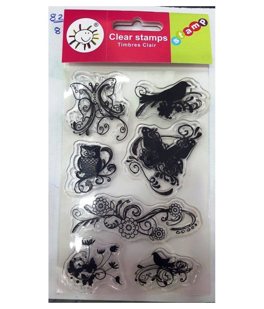     			Vardhman Silicone Small Butterfly Design Clear Rubber stamp (Black)