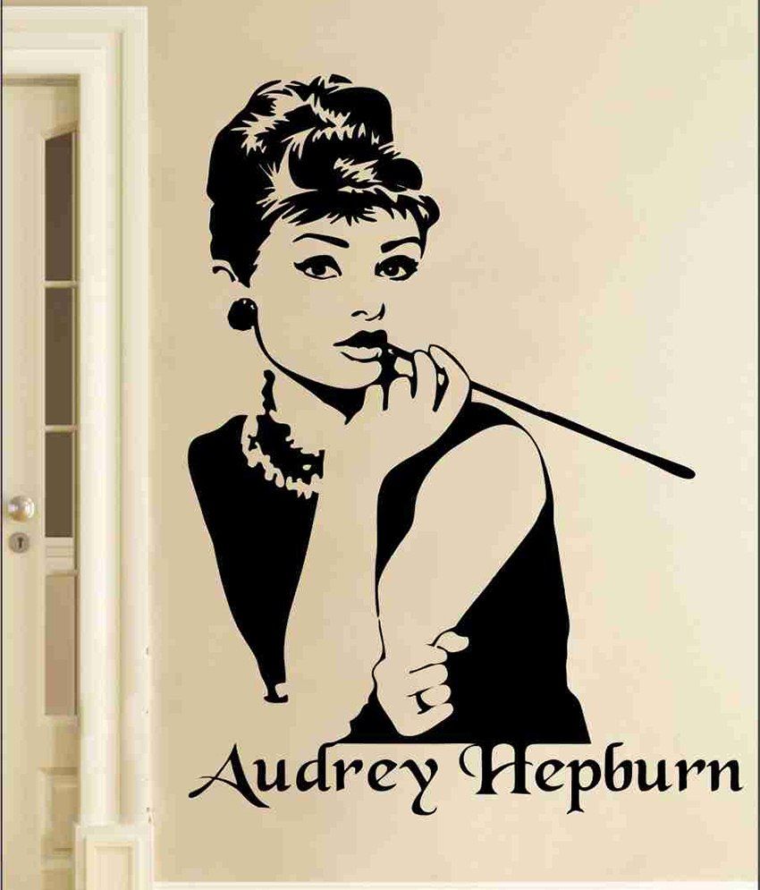 Eight2ten Black Pvc Audrey Hepburn Wall Sticker