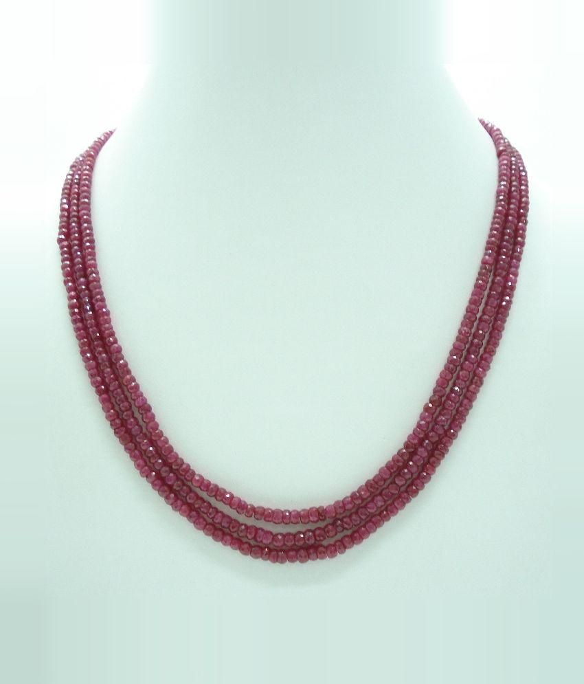 maroon pearl necklace