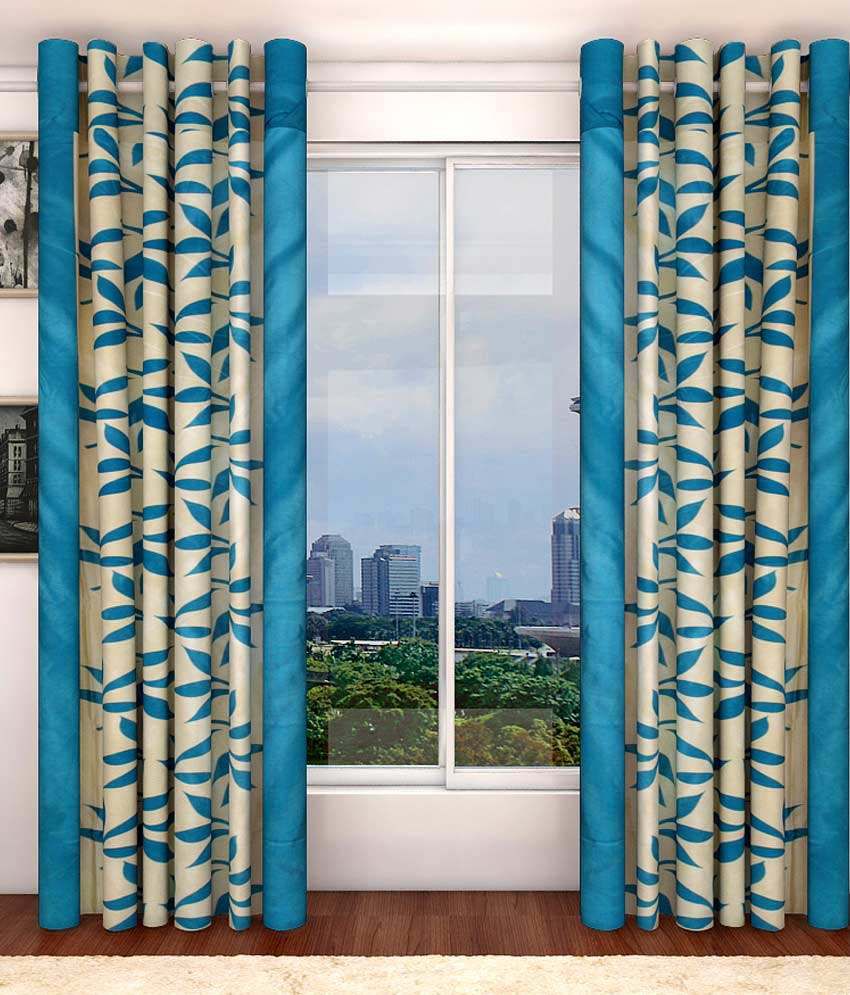     			Tanishka Fabs Blackout Curtain ( Pack of 2 ) - Blue