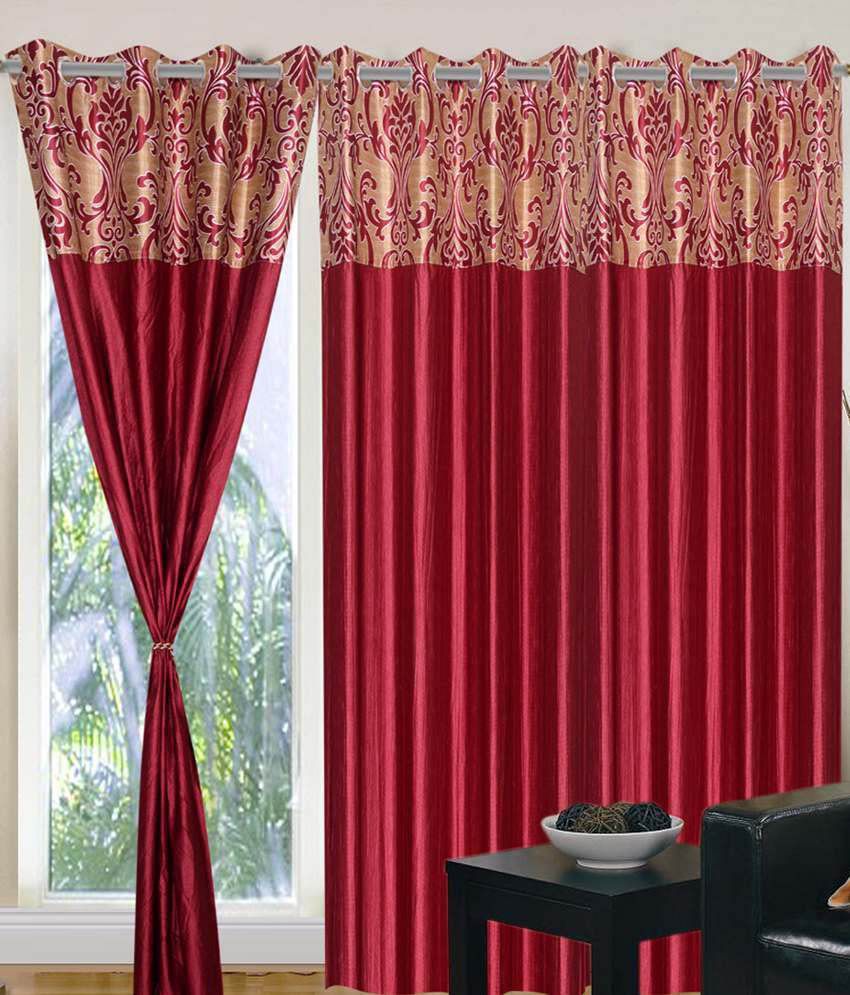     			Tanishka Fabs Solid Semi-Transparent Eyelet Curtain 5 ft ( Pack of 2 ) - Multi Color
