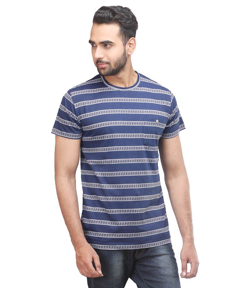 Twisted Soul Blue Cotton T Shirt - Buy Twisted Soul Blue Cotton T Shirt ...
