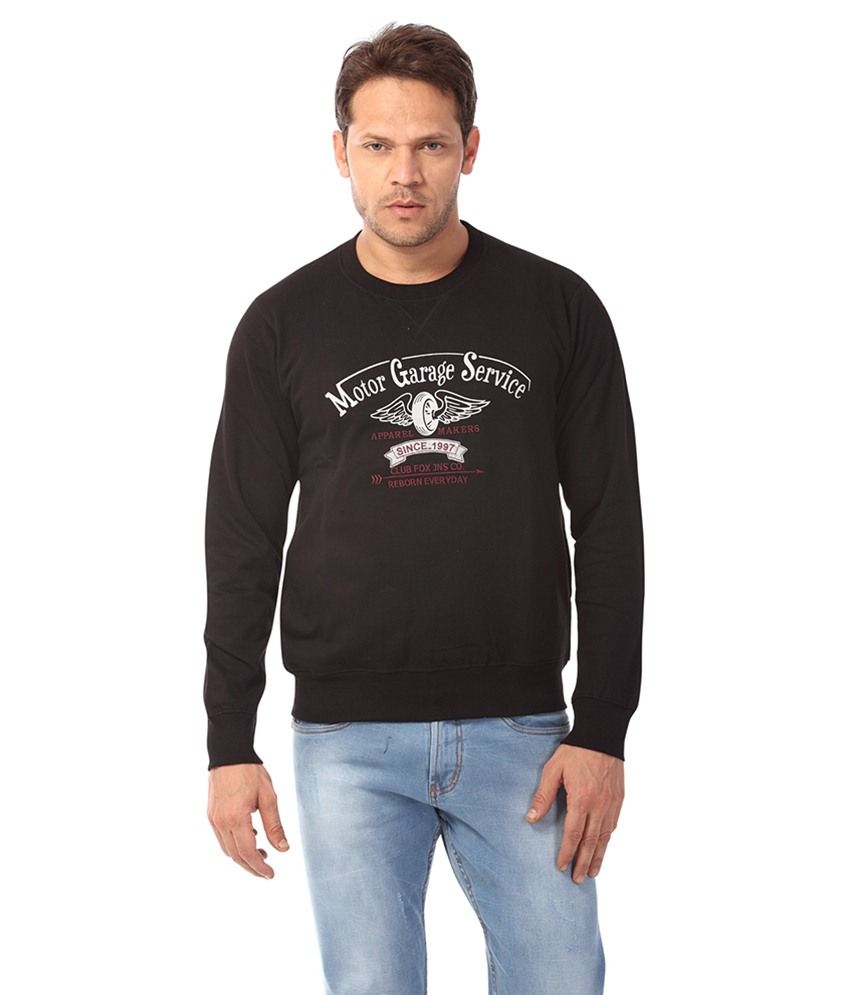 Club Fox Black Full Sleeve Cotton Blend 