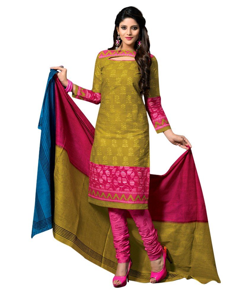 unstitched cotton dress material online