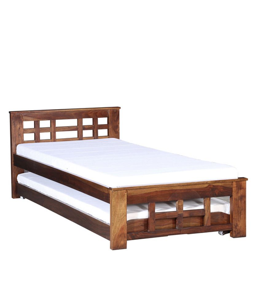 Ethnic India Art Deck Single Sheesham Wood Bed - Buy 