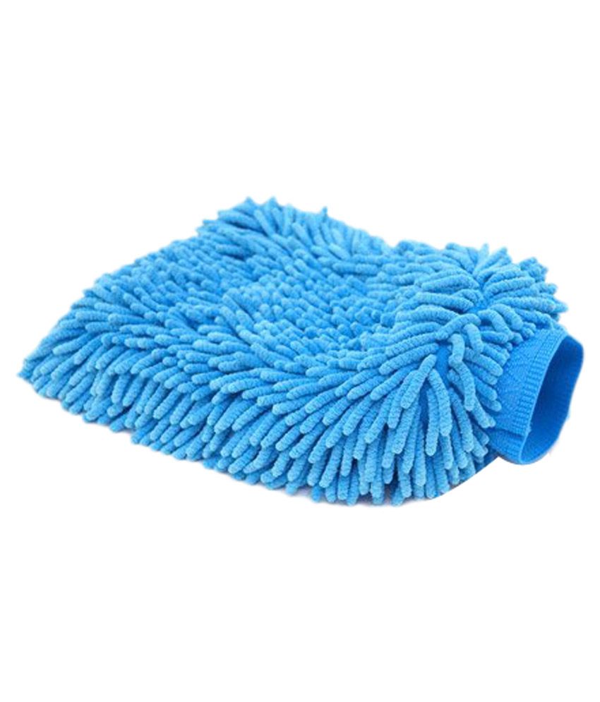 Absales Blue Microfiber Cleaning Gloves Wash Mitt Hand Duster: Buy ...