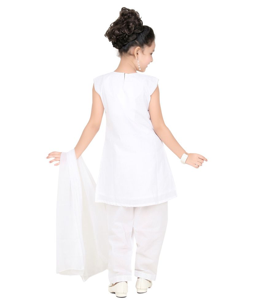 Trendy Girls White Salwar Suit For Girls - Buy Trendy Girls White