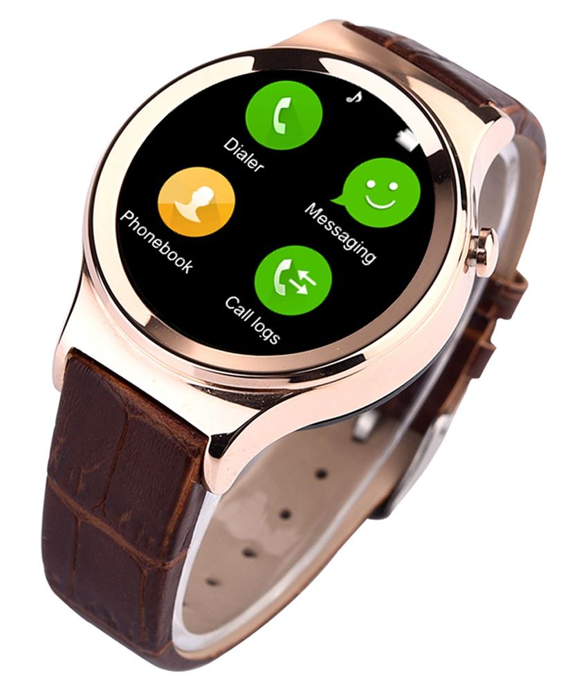 smart watch with golden strap