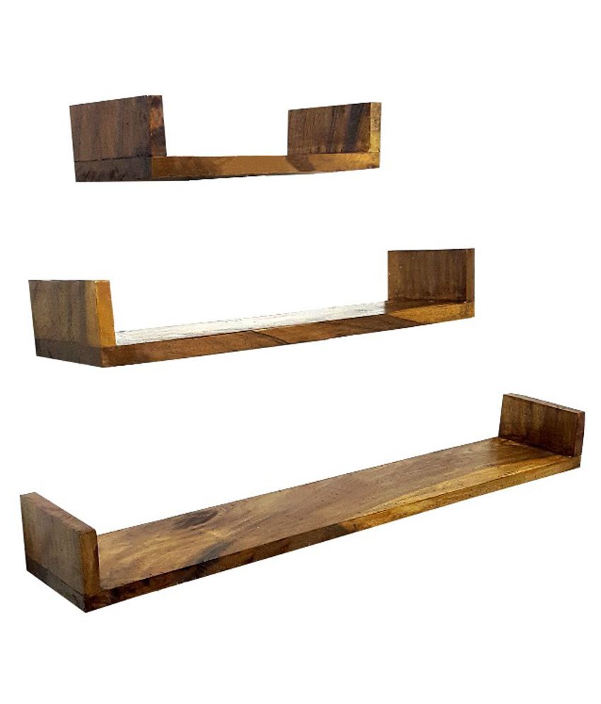 Simple Woods Floating Shelves Brown Wood Pack of 3 Buy Simple Woods