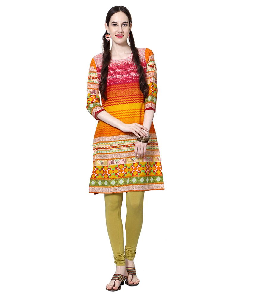 Rangmanch By Pantaloons Yellow Printed Kurta Buy Rangmanch By