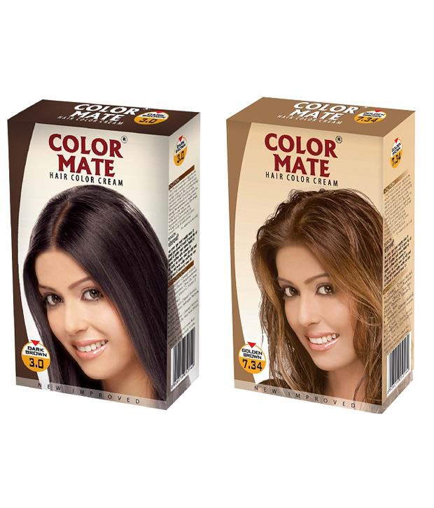 Color Mate Hair Color Cream Dark Brown + Golden Brown: Buy Color Mate Hair  Color Cream Dark Brown + Golden Brown at Best Prices in India - Snapdeal