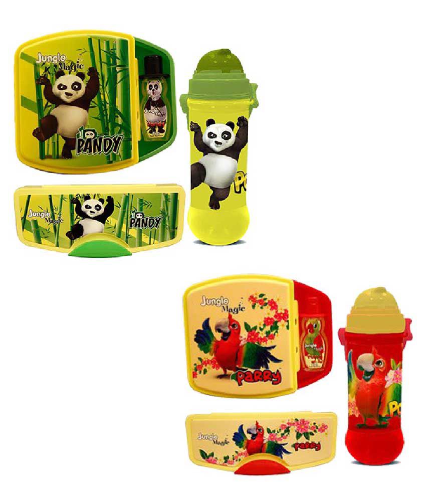 Jungle Magic Green & Red Lunch Box Gift Set - Pack Of 2 - Buy Jungle Magic  Green & Red Lunch Box Gift Set - Pack Of 2 Online at Low Price - Snapdeal