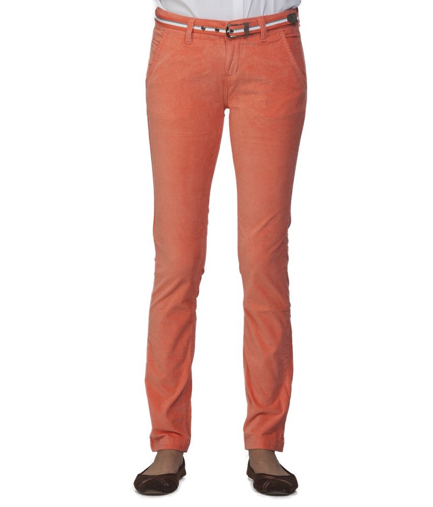 Buy Ixia Orange Corduroy Trousers Online at Best Prices in India - Snapdeal