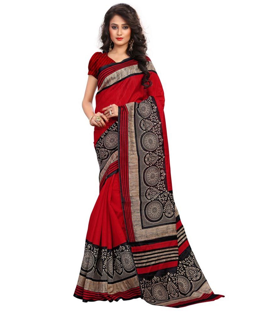 Ewows Red Bhagalpuri Silk Saree Buy Ewows Red Bhagalpuri Silk Saree 8379