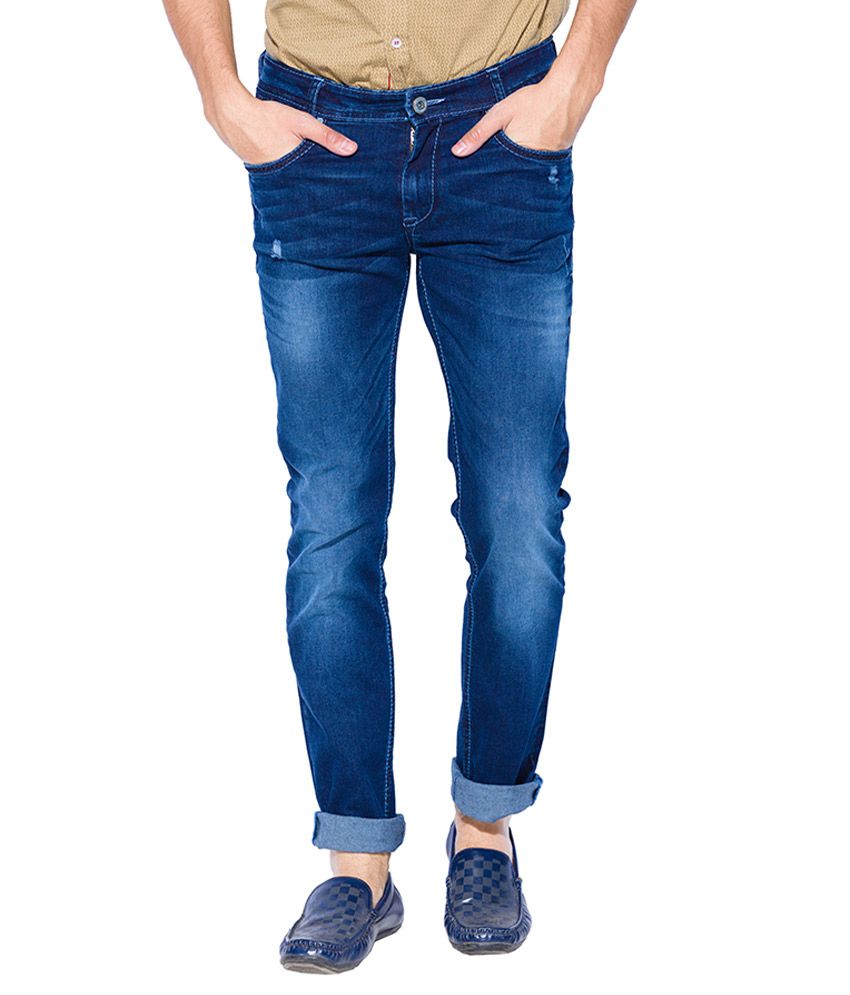 mufti slim men blue jeans