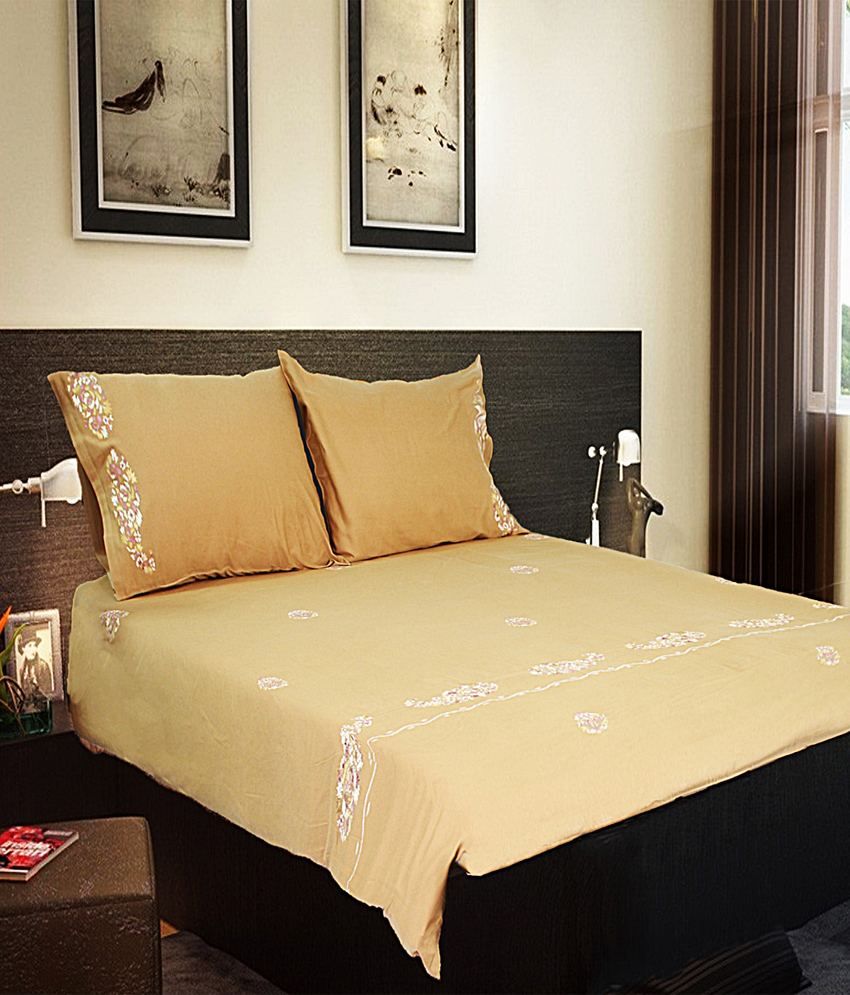 Milano Home Beige Embroidery Cotton Duvets Cover Buy Milano Home