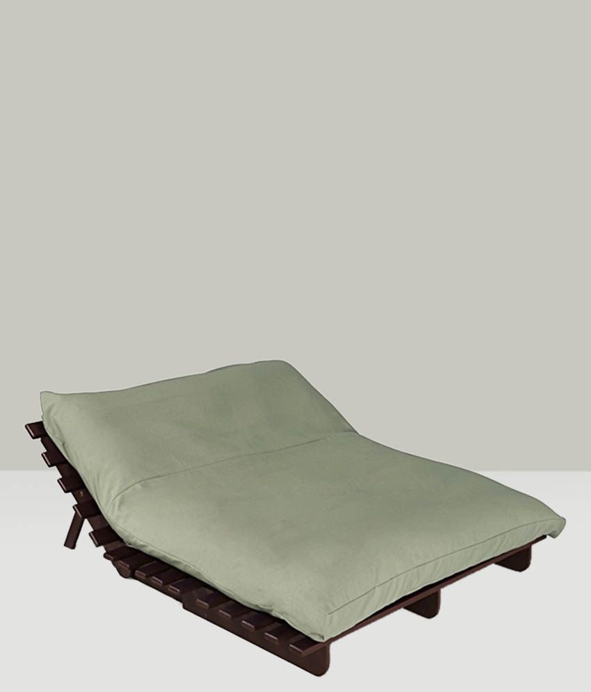 Solid Wood Double Futon With Mattress in Grey Buy Solid Wood Double