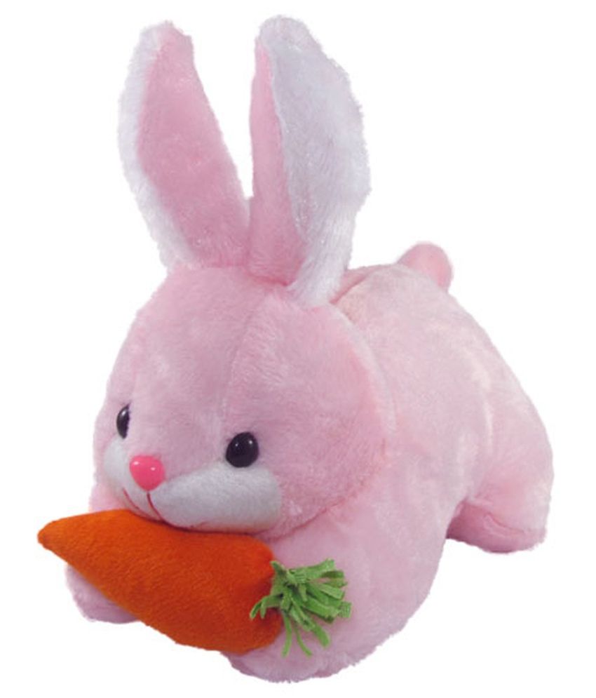     			Tickles Rabbit With Carrot Stuffed Soft Plush Animal Toy For Kids Girls Birthday Gifts (Size: 26 cm Color: Pink)