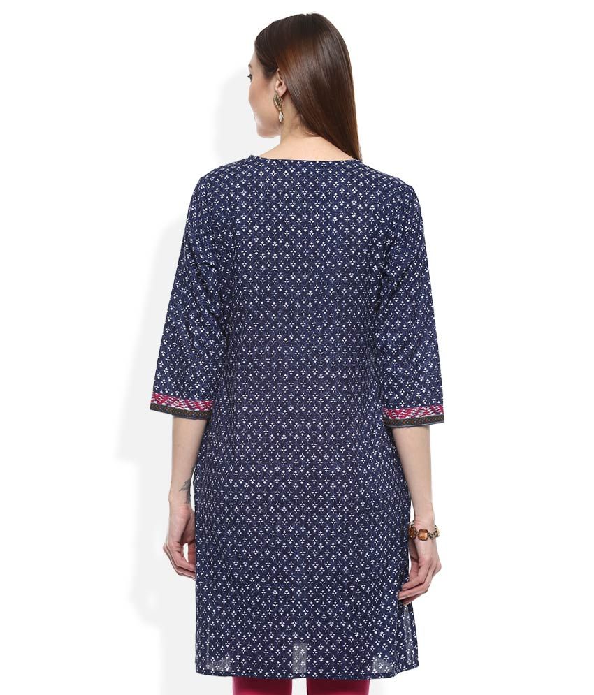 Rangmanch By Pantaloons Navy Printed Kurti Buy Rangmanch By