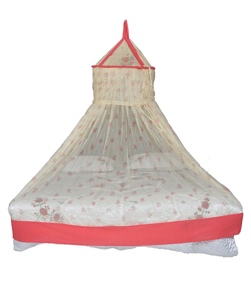     			Riddhi Mosquito Net Double White Floral Mosquito Net