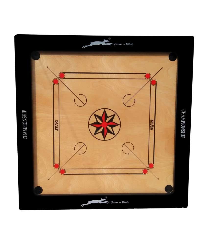 Stag Carrom Board With Coins & Wheel Stand Buy Online at Best Price on