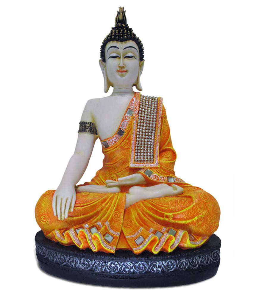Ashnam Meditating Lord Buddha Idol - Yellow: Buy Ashnam Meditating Lord ...