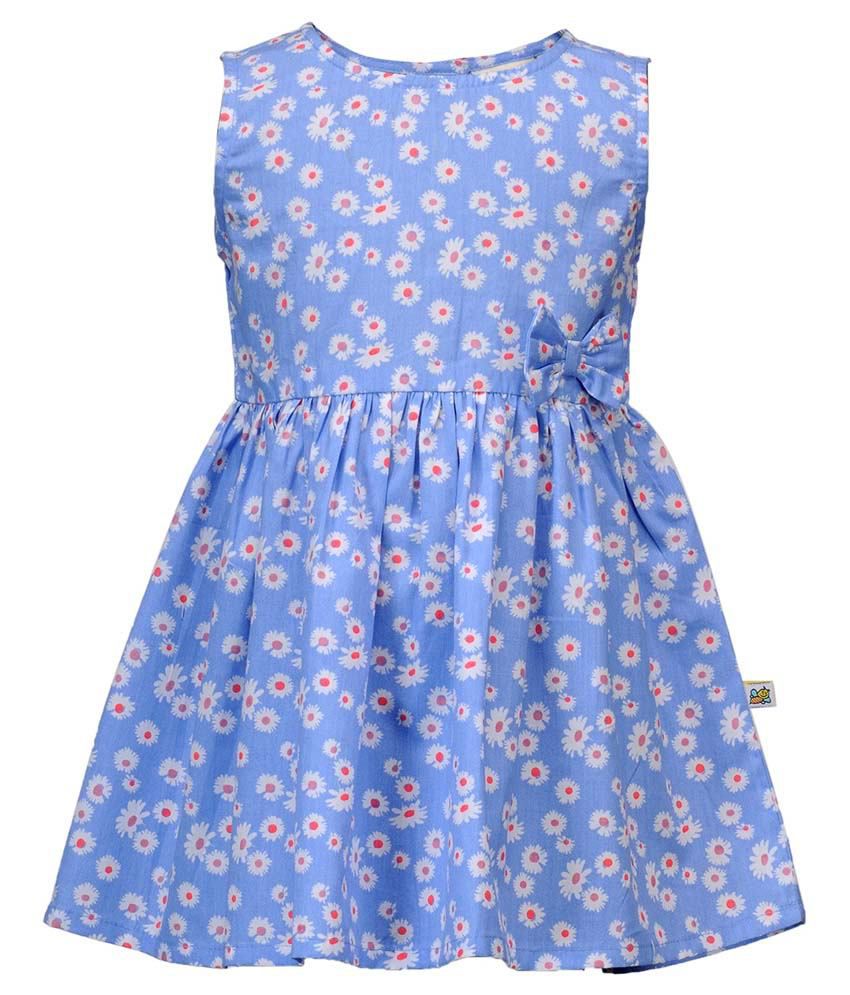 Budding Bees Infant Girls Blue Floral Fit & Flare Dress - Buy Budding ...