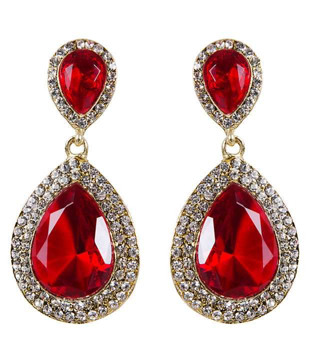 Grand Jewels Maroon Designer Earrings - Buy Grand Jewels Maroon ...