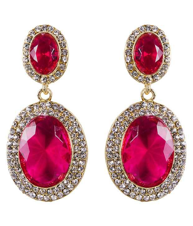Grand Jewels Pink Traditional Designer Earrings - Buy Grand Jewels Pink ...