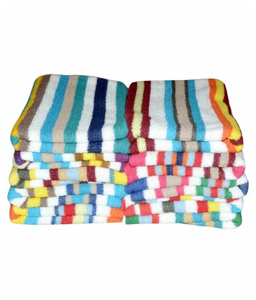 MILAP Set of 10 Cotton Hand Towel Multi Color Buy MILAP Set of 10