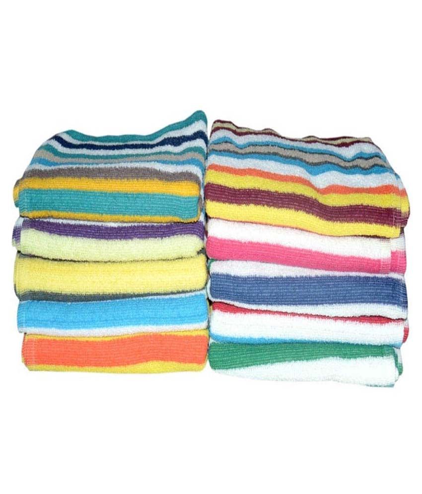 MILAP Set of 10 Cotton Hand Towel Multi Color Buy MILAP Set of 10