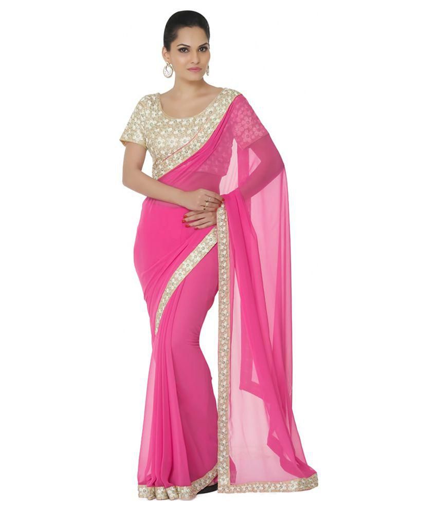 Silons Designer Pink Cotton Saree - Buy Silons Designer Pink Cotton ...