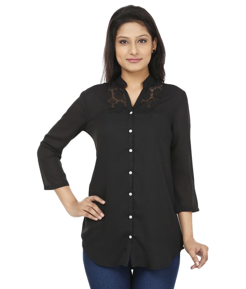 Buy Today Fashion Black Polyester Shirts Online at Best Prices in India ...