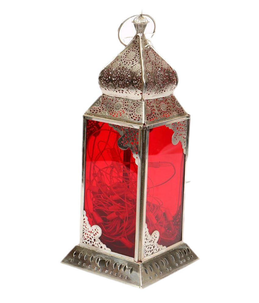 Deziworkz Lava Red Glass Lantern Hanging Lanterns 13 Pack Of 1