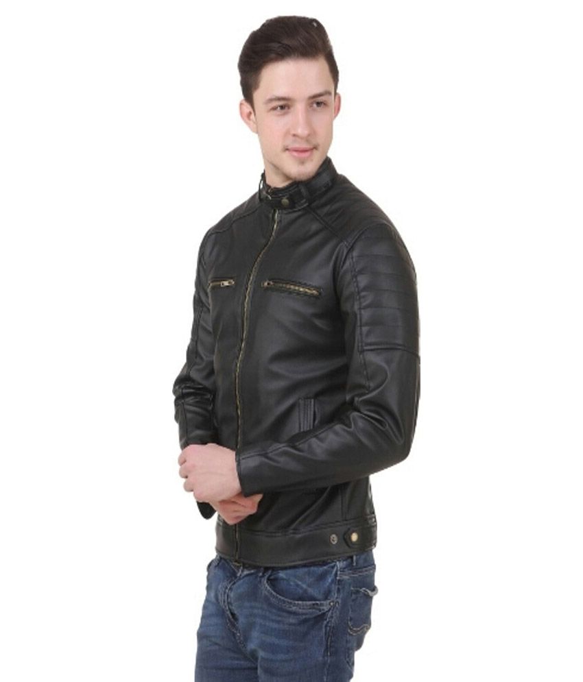 Zahr Black Leather Zipper Biker Jacket - Buy Zahr Black ... (850 x 995 Pixel)