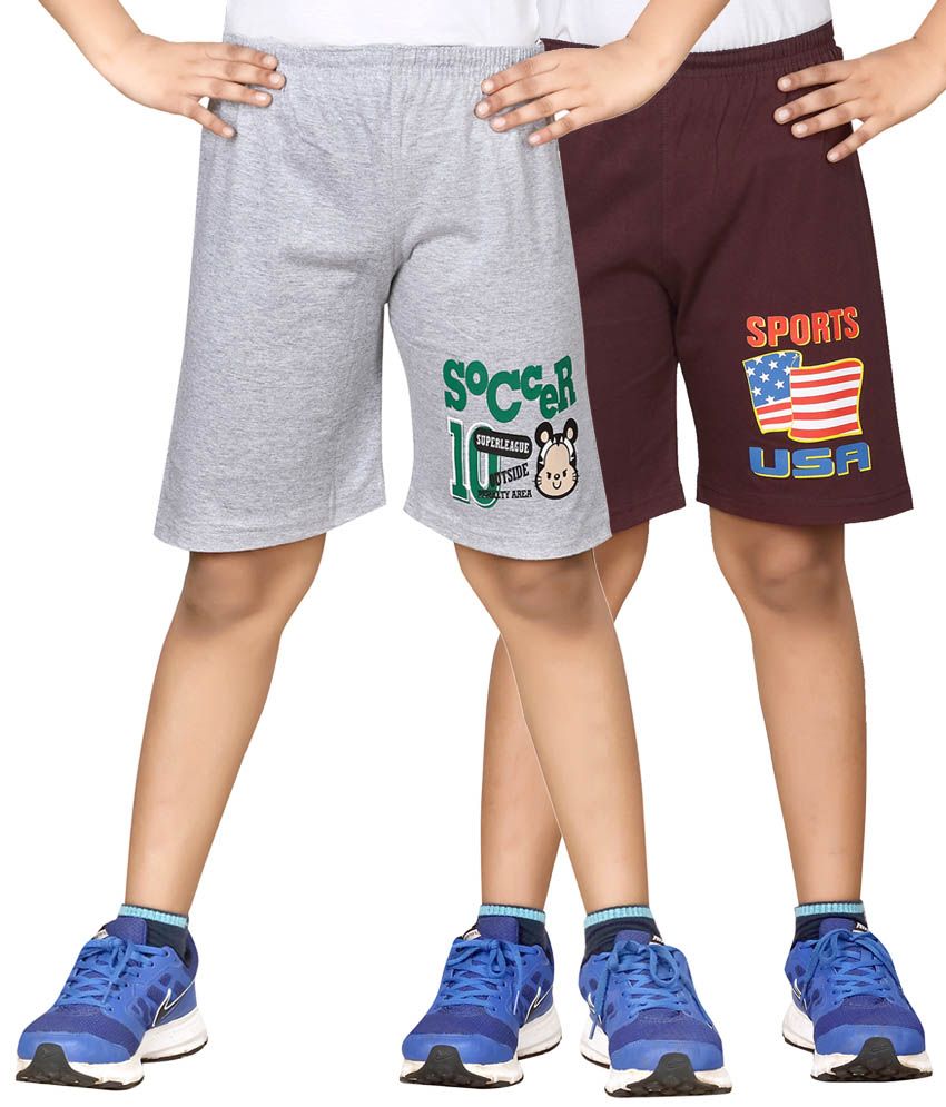     			Dongli Pack of 2 Shorts For Boys ( Brown )