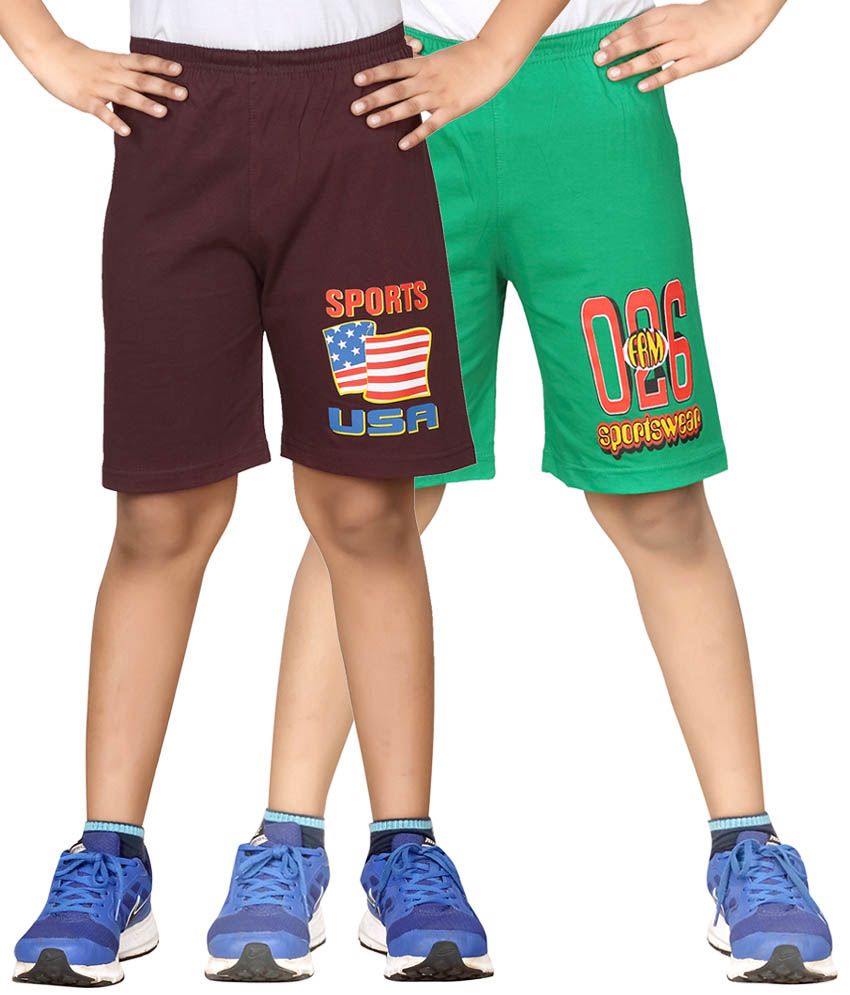     			Dongli Pack of 2 Shorts For Boys ( Brown )