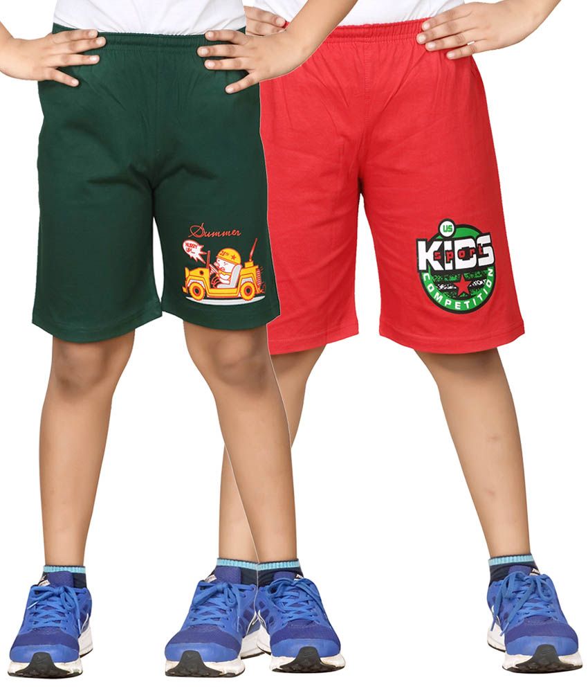     			Dongli Pack of 2 Shorts For Boys ( Red )