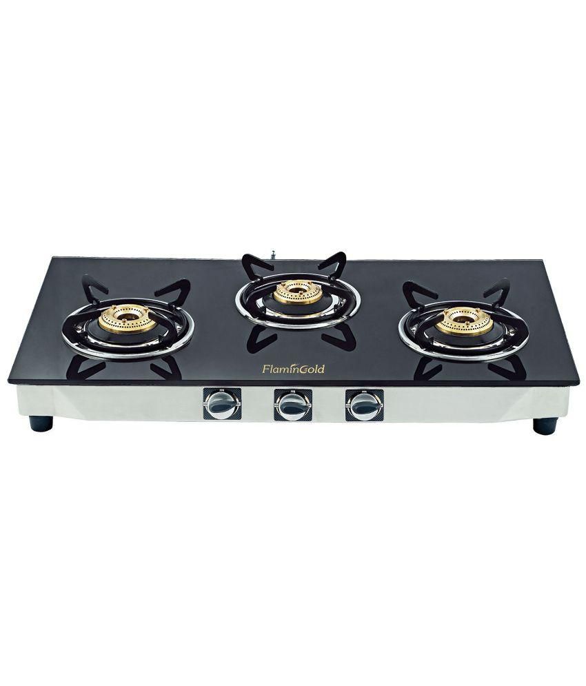 Flamingold PNG Gas Stove 3 Burner Glass top (Pipeline Gas ...