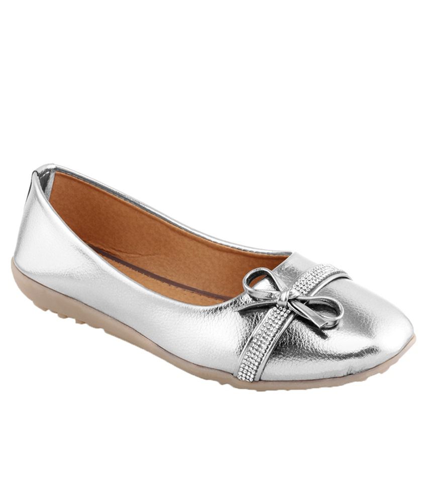     			Shoe Lab Silver Ballerinas
