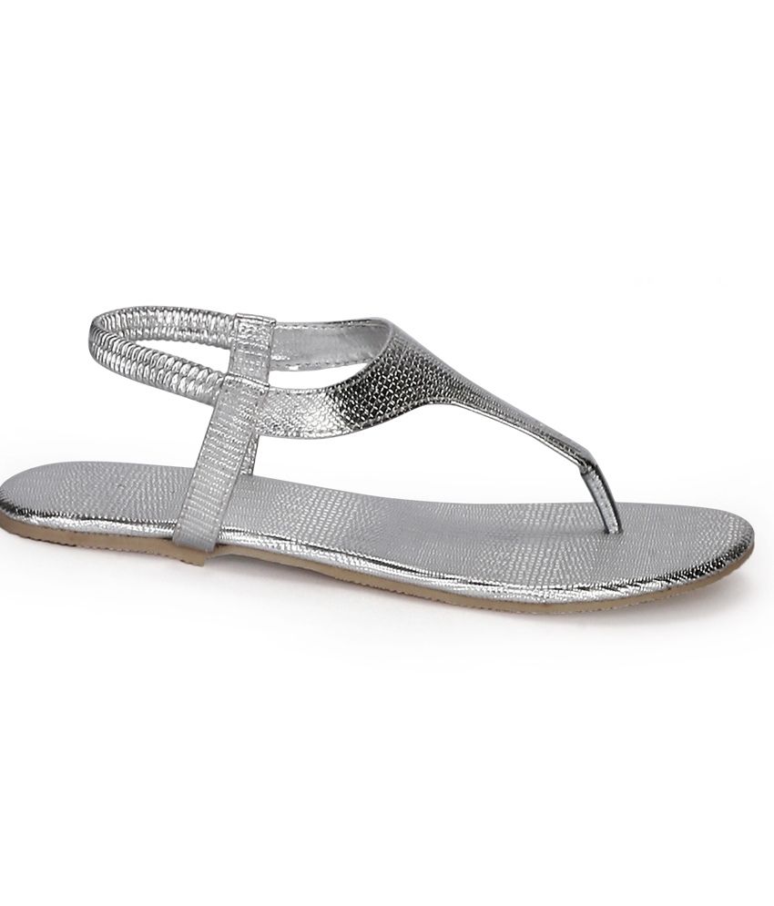 Tic Tac Toe Silver Flat Slip-on & Sandal Price in India- Buy Tic Tac ...