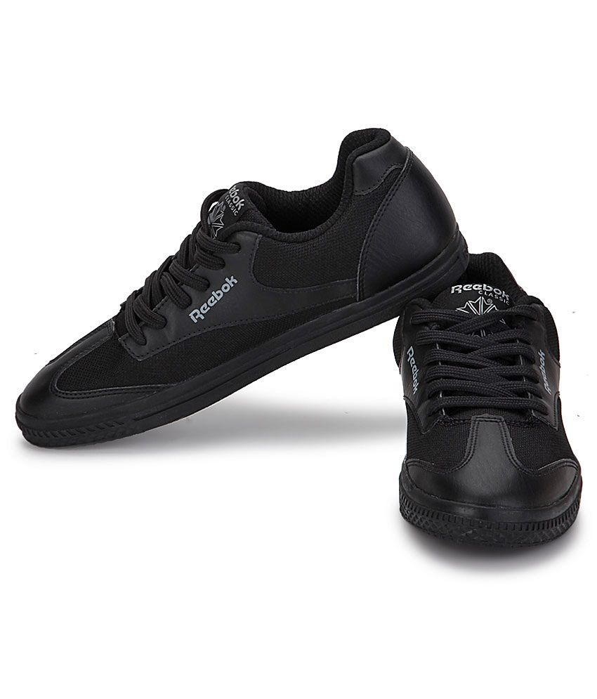 reebok black casual shoes
