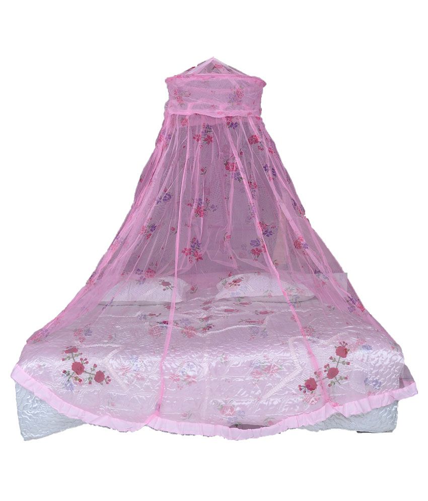     			Riddhi Mosquito Net Purple Polyester Square Printed Mosquito Net With Border